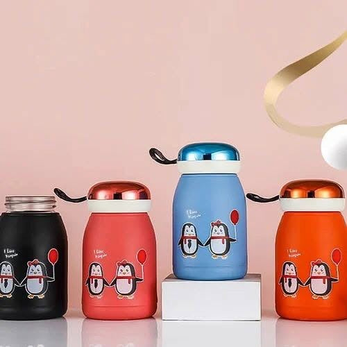 380ml Cute Children Hot Insulation Water Cups 304 Stainless Steel Portable
