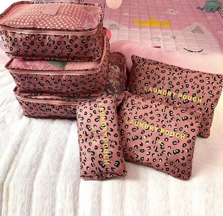 6 Pcs Printed Set of Portable Travel Organizers