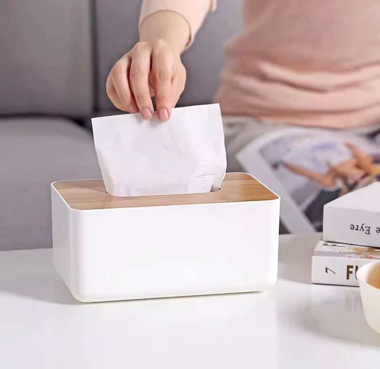 Wooden Cover Tissue Box with Holder
