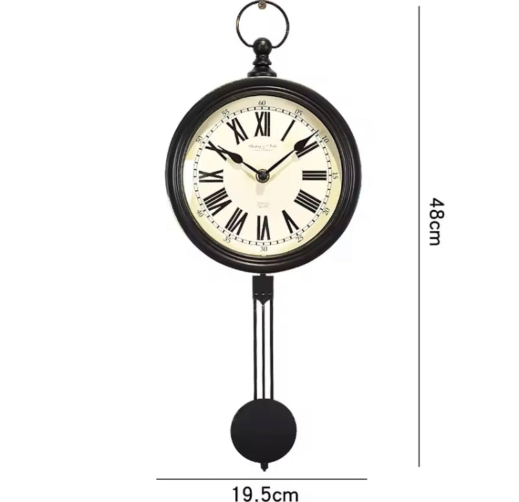 Large Retro Pendulum Wall Hanging Clock