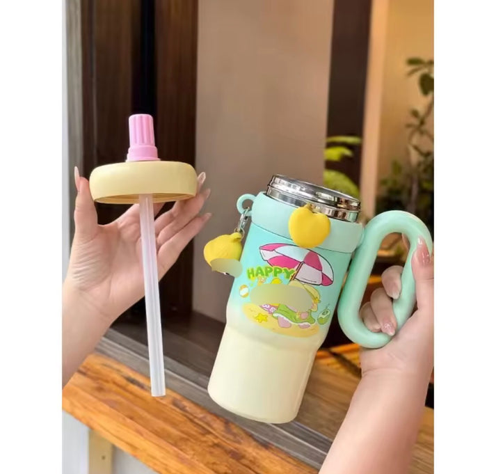 850ml Stainless Steel Tumbler & Sipper with Handle