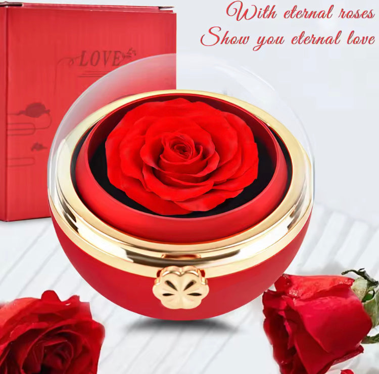 Surprise Preserved Eternal Rose Rotating Gift Jewellery Box