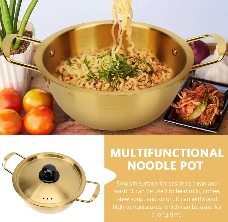 Elegant Gold Aluminium Pot with Lid