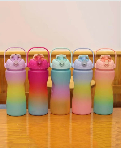 4 Pcs Gradient Colour Large Capacity Water Bottles Set