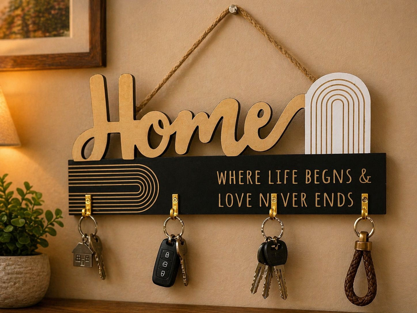 Wooden Key Hanging for Home Decoration & Household