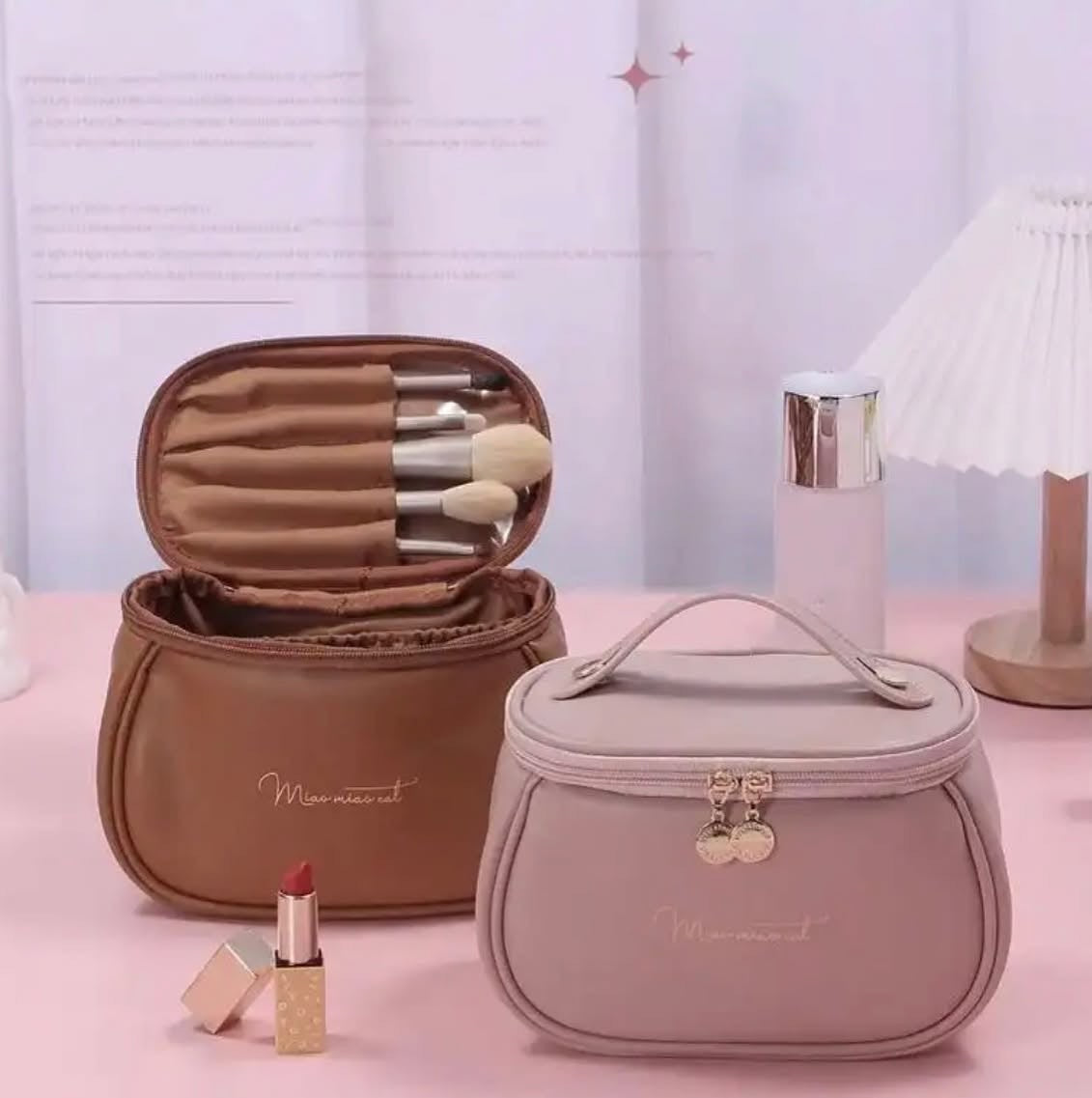 Large Capacity PU Leather Makeup Bag