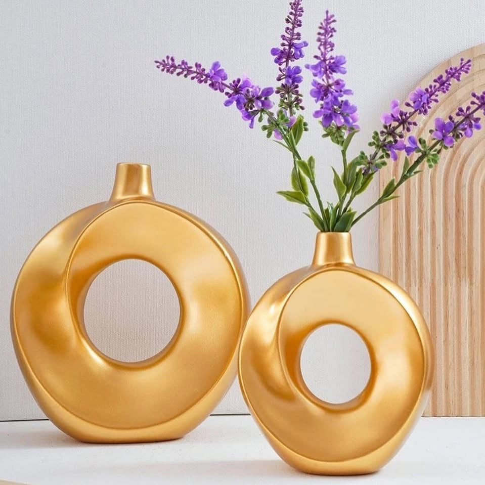 3 Pcs Set of Gold Nordiac Style Flower Vases