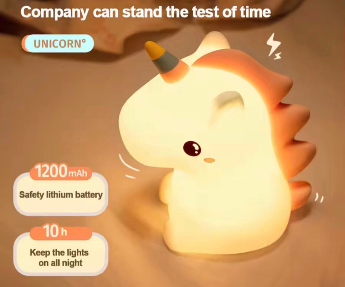 Unicorn Silicone Night Lamp for Kids