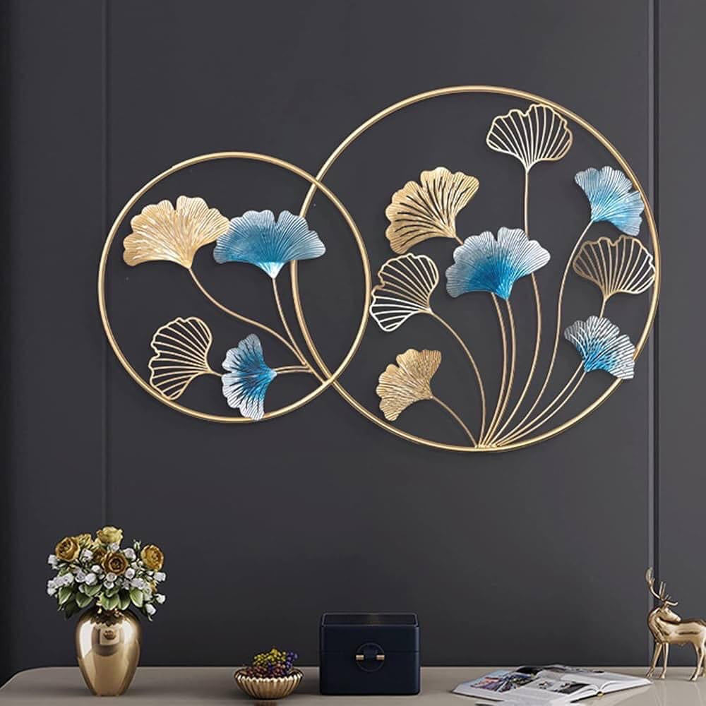 Double Round Large Size Metal Wall Motif for Home Decor