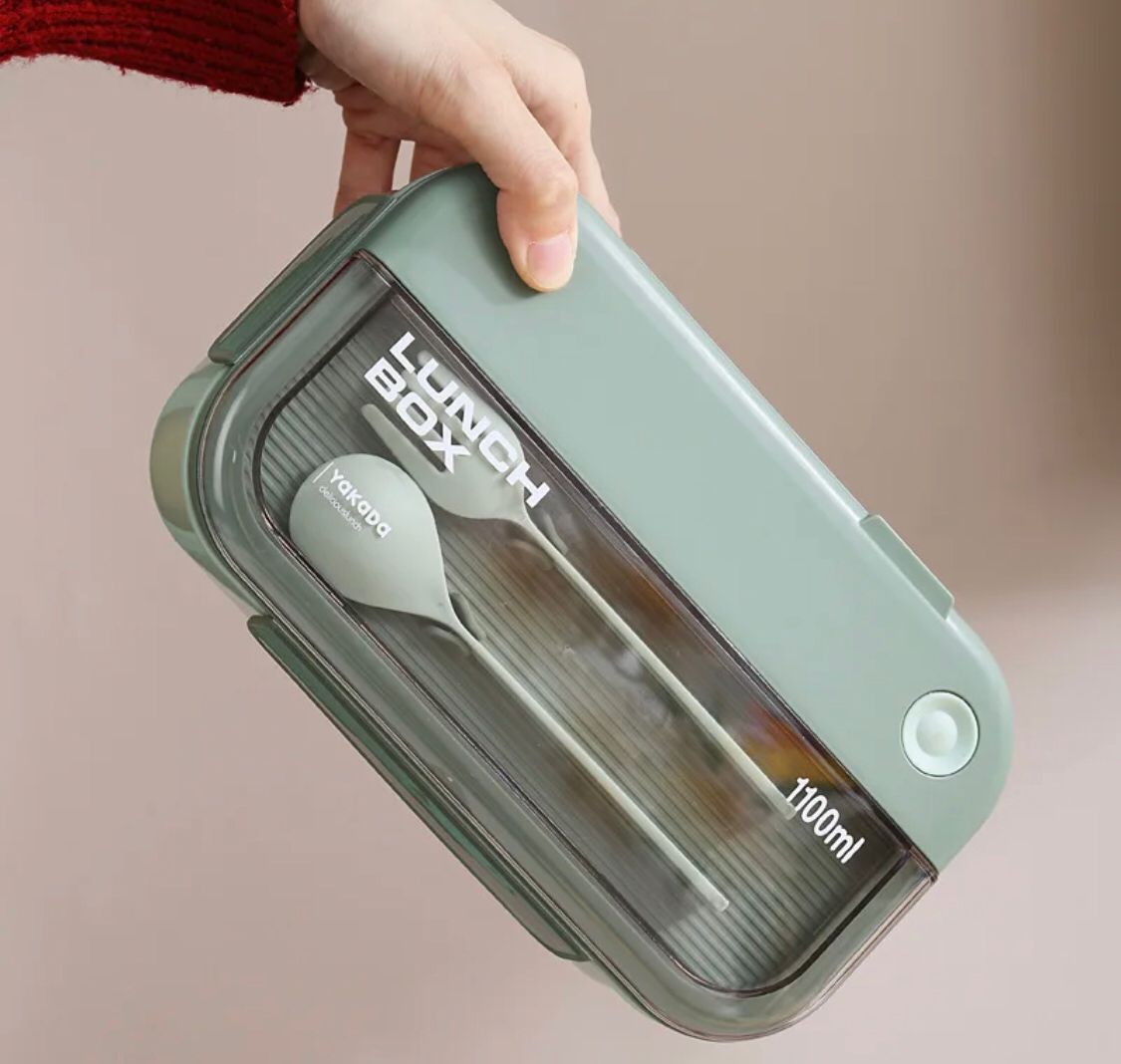 Three Portions Air Tight Lunch Box with Fork & Spoon