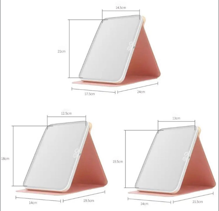 LED foldable makeup mirror Portable USB Rechargeable 3 Light Modes