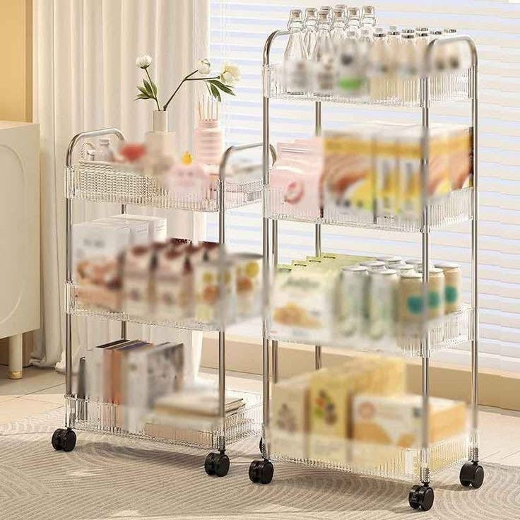 Acrylic Multipurpose Smart Trolley with Wheels