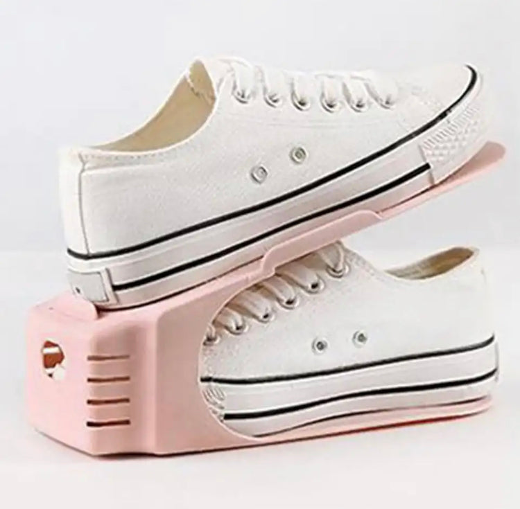 2 Pcs Double Layer Space Saving Shoe Storage Organizer