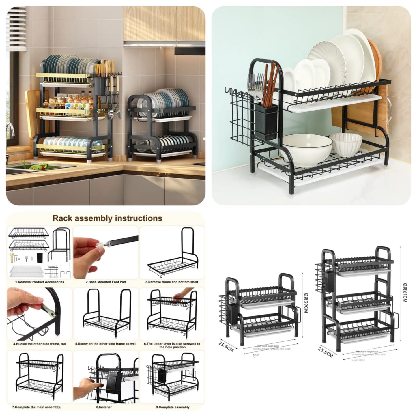 Multi Layered Plates Dish Bowl Rack Organizer