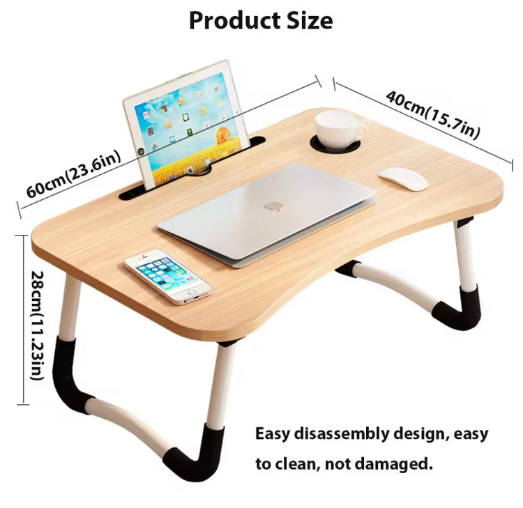 Foldable Laptop Table with Tablet Slot & Cup Holder