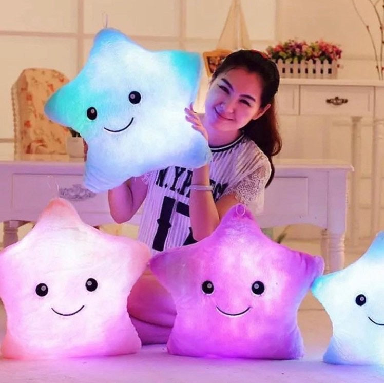 LED Light Luminous Star Plush Pillow