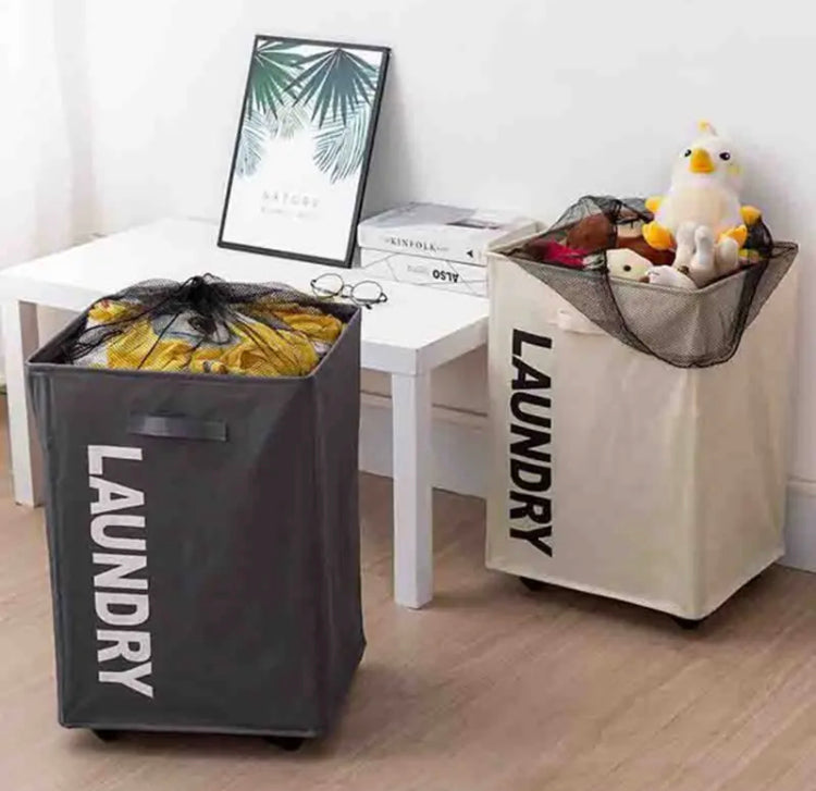 23 Inches Foldable Rolling Laundry Basket with Wheels