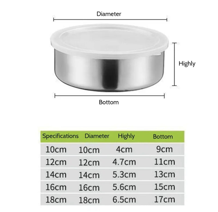 5 Pcs Stainless Steel Food Container Storage Bowls with Lids