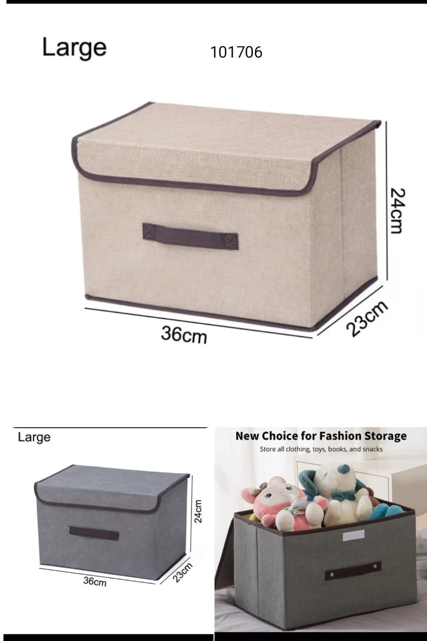 Foldable Non Woven Fabric Storage Box Gray Home Supplies