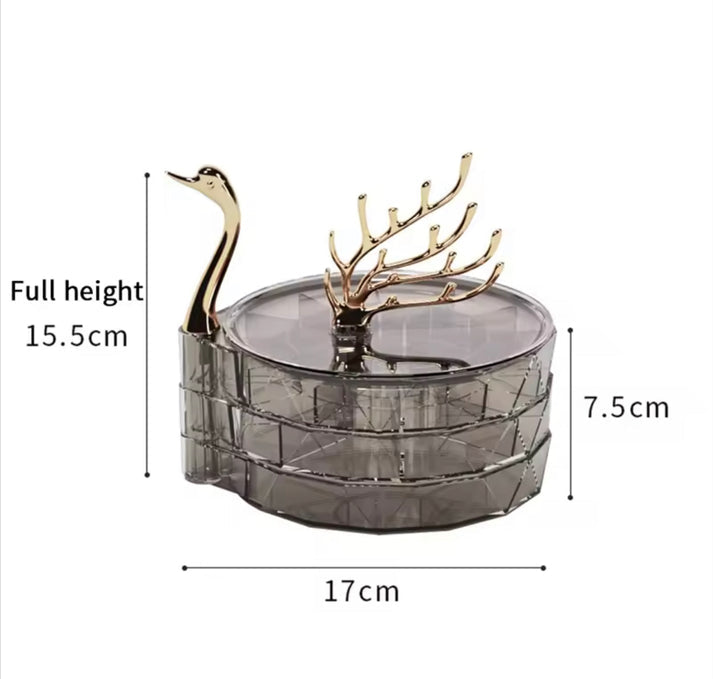 3 Layer Acrylic Swan Jewellery Organizer