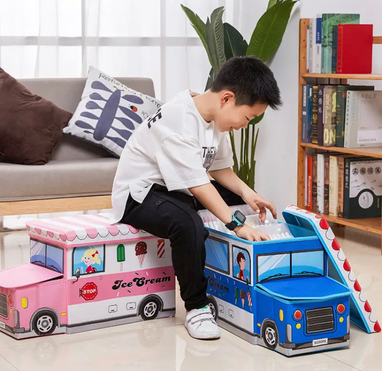Bus Shape Spacious Large Capacity Storage Box for Kids Multipurpose
