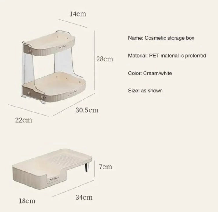 Double Layer Cosmetics Makeup Storage Rack Organizer