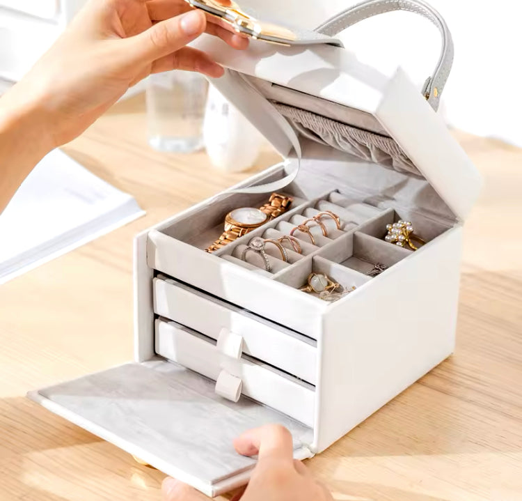 Luxury Three Layer Grid Design Jewellery Organizer