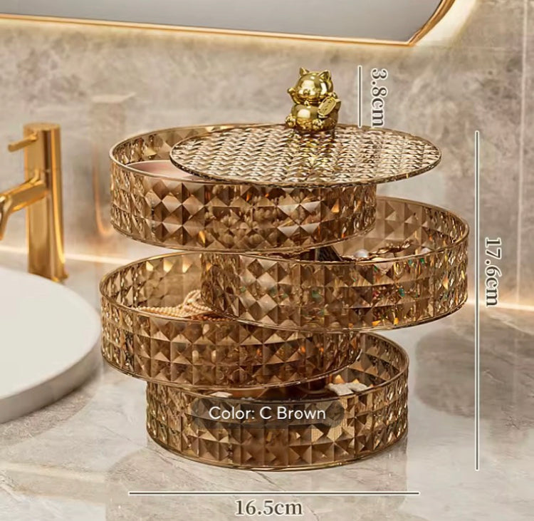 Luxury Acrylic 4 Layer Rotating Jewellery Organizer