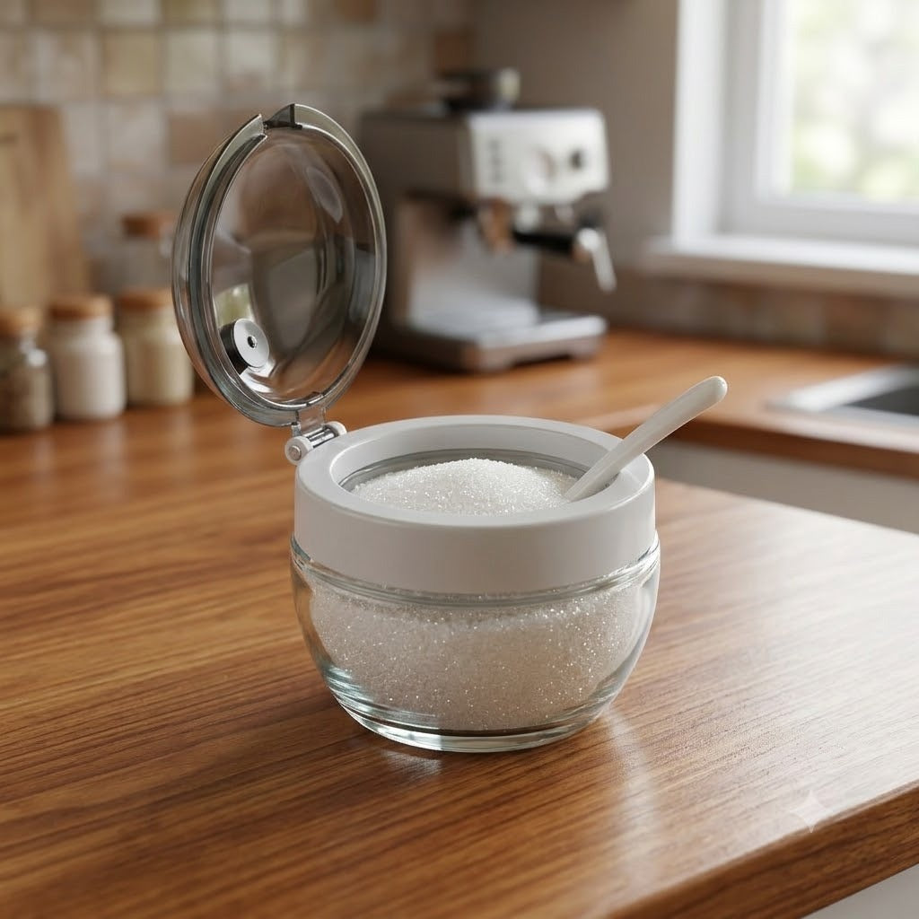 Fancy Glass Sugar Pot