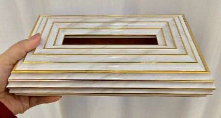Fancy White with Gold Tissue Box