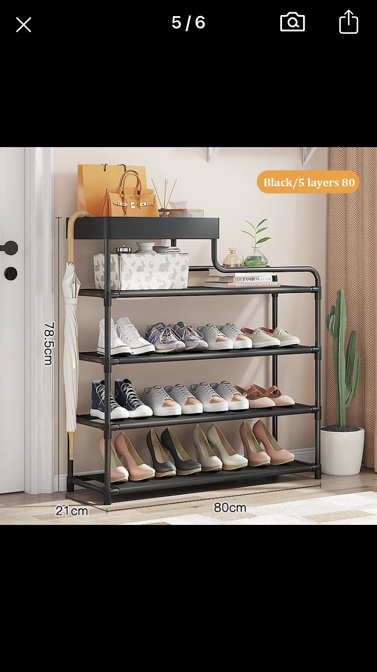 5 Layer L-shape Shoes Rack