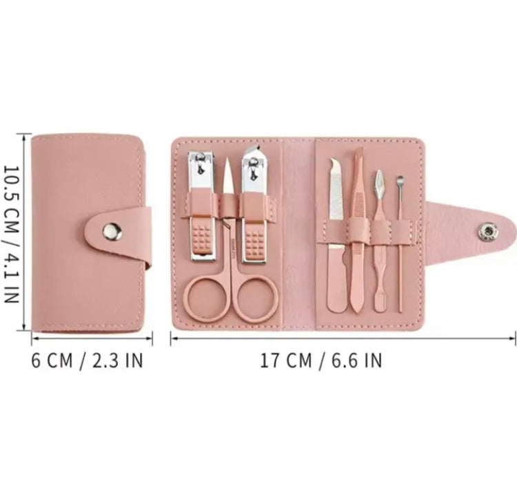 Portable Nail Kit with Leather Pouch