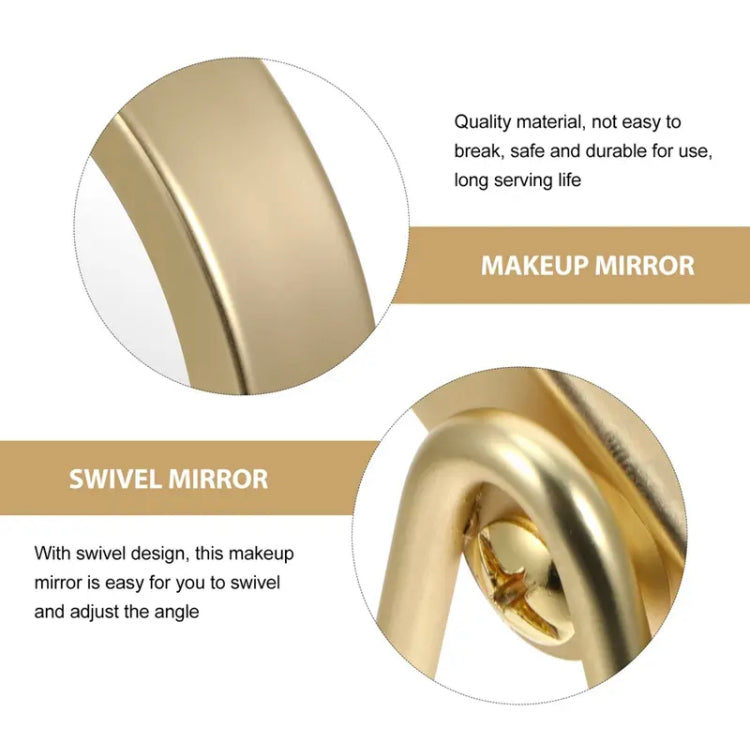 360 Swivel Gold Nordiac Style Dual Sided Vanity Makeup Mirror with Metal Stand