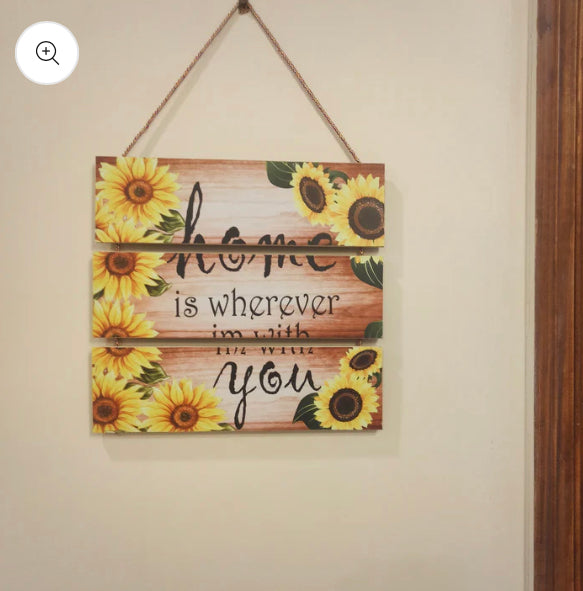 Three step sunflower Wall Hanging Wooden for Home Decor