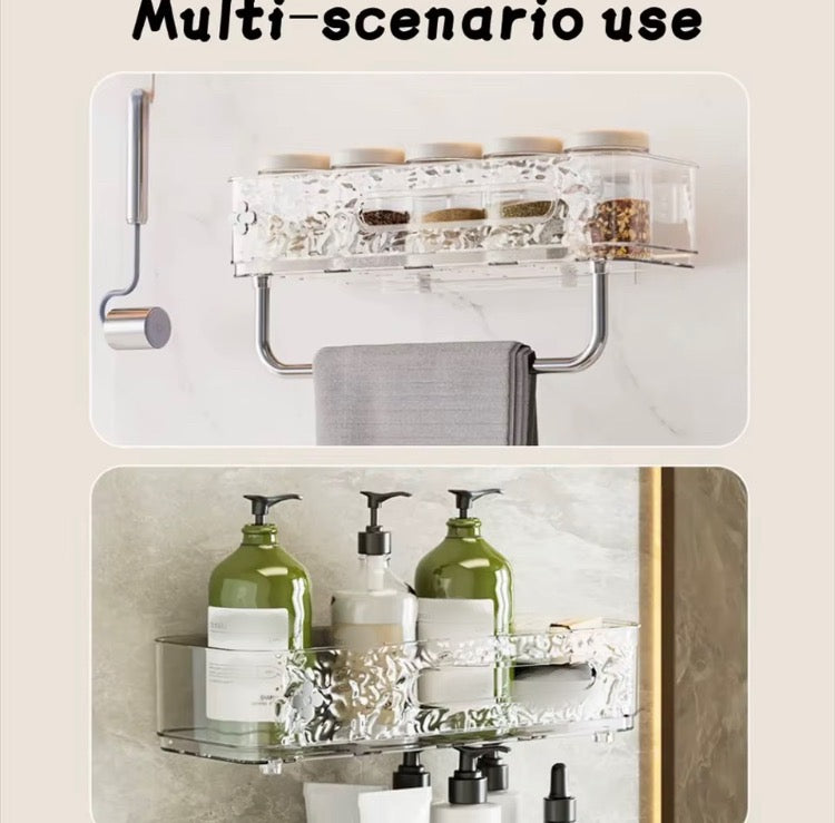 Wall Mounted Drainage Household Organizer with Towel Rack