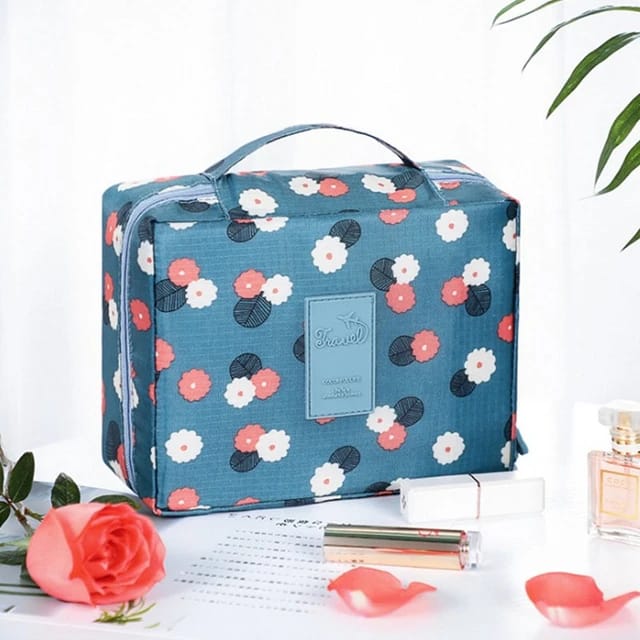 Waterproof Dustproof Floral Cosmetics Makeup Bag