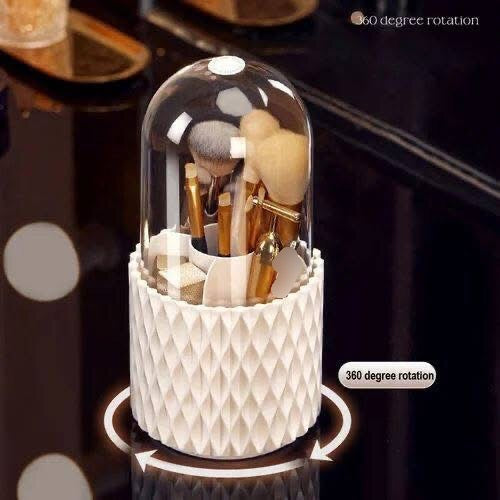 Dustproof Rotating Makeup Brushes Holder with Lid