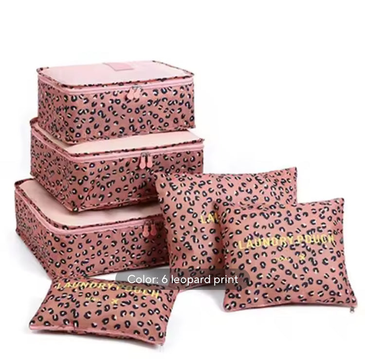 6 Pcs Printed Set of Portable Travel Organizers