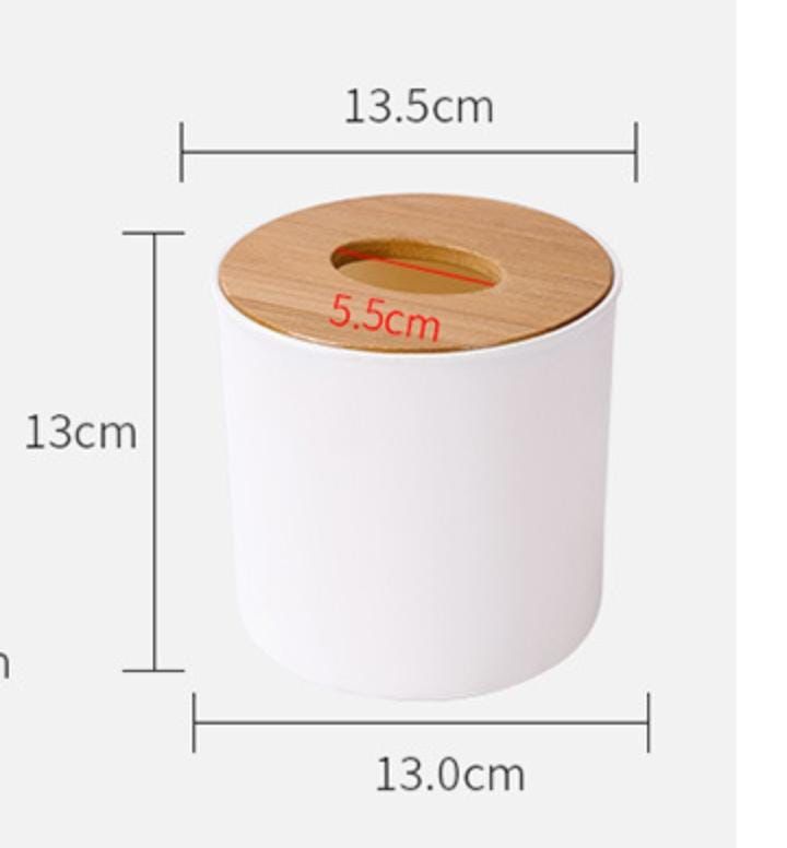 Wooden Cover Round Tissue Box