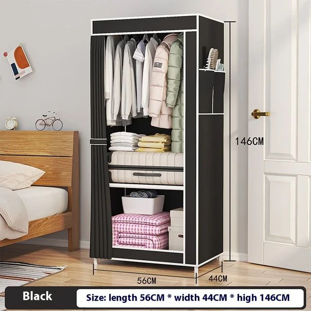 Dustptoof Large Capacity Wardrobe Fabric Floor Standing Multilayer Clothes Hanging
