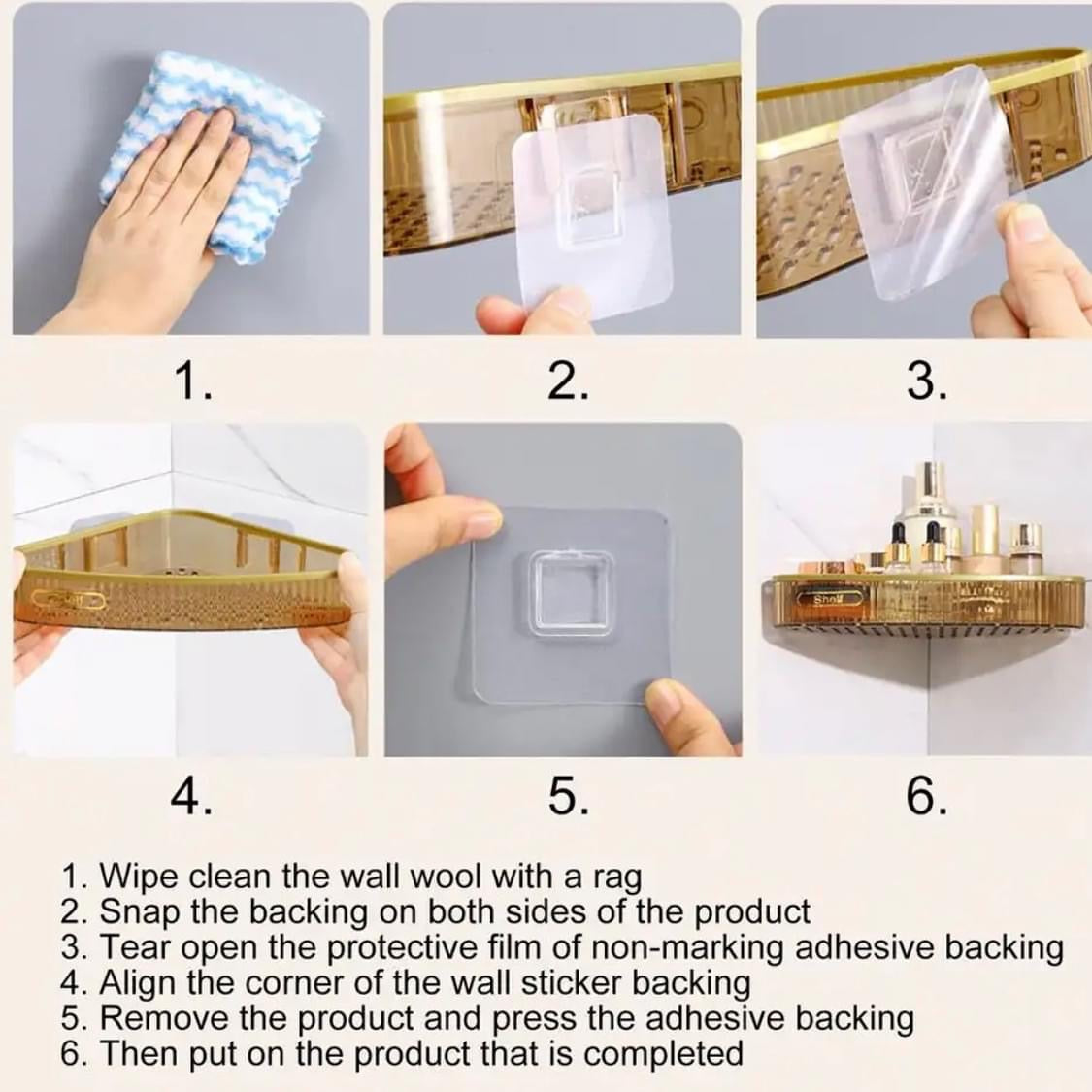 Wall Mounted Bathroom Corner Shelf