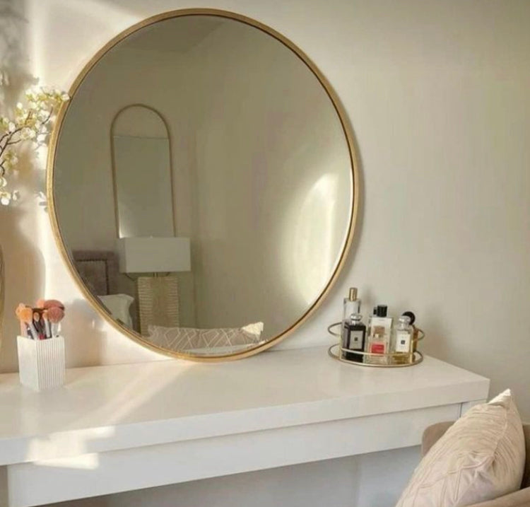 Round Mirror Gold for Wall Decoration (12 by 12 inches)