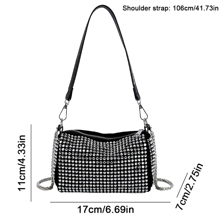 Luxury PU Leather Rhinestone Diamond Shoulder Bag