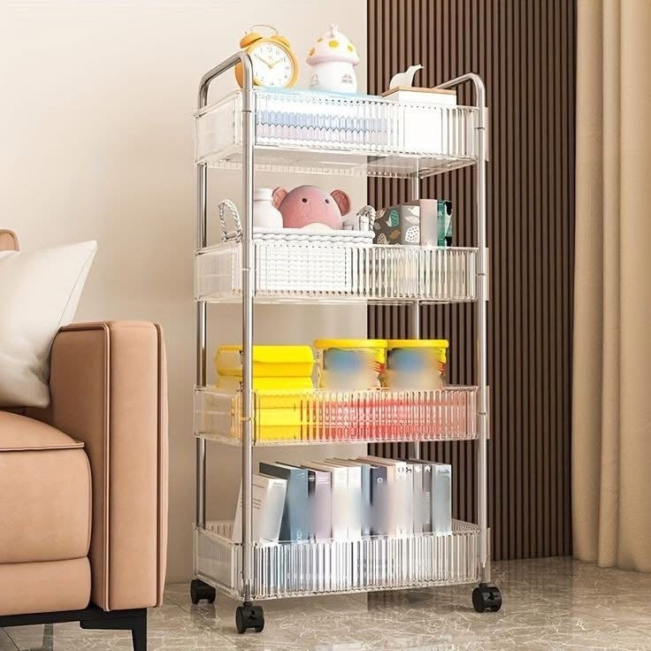 Acrylic Multipurpose Smart Trolley with Wheels