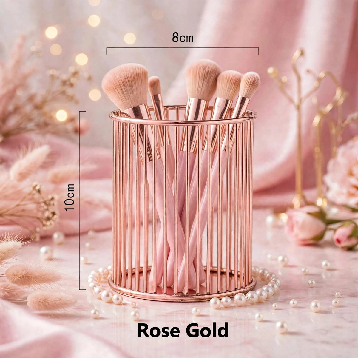 Rose Gold Metallic Brushes Holder