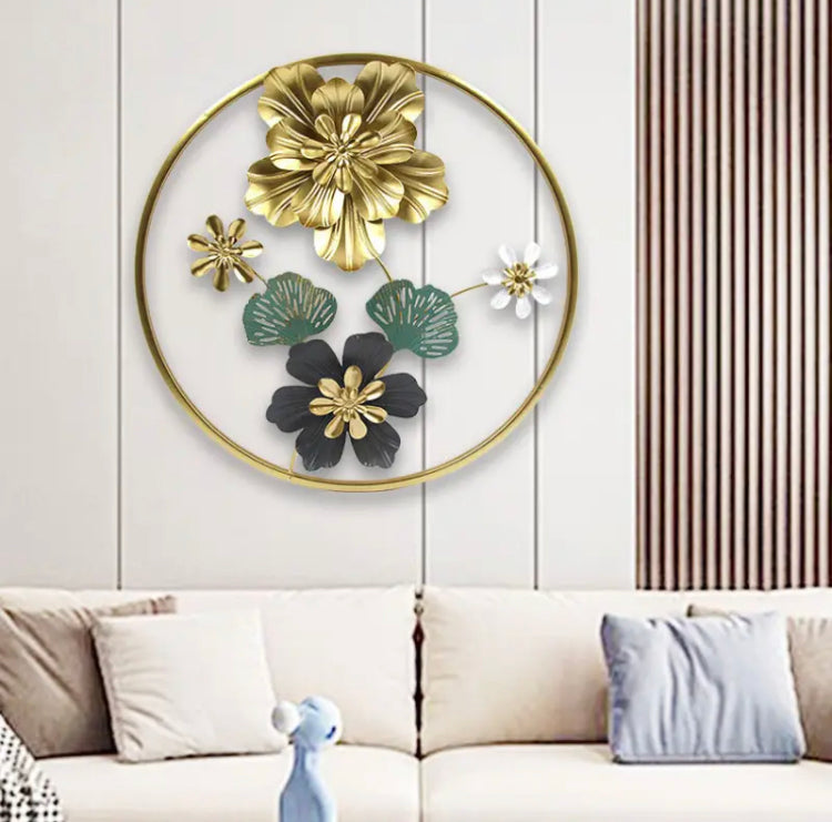 Nordiac Style Round Shape Metal Wall Motif for Home Decor