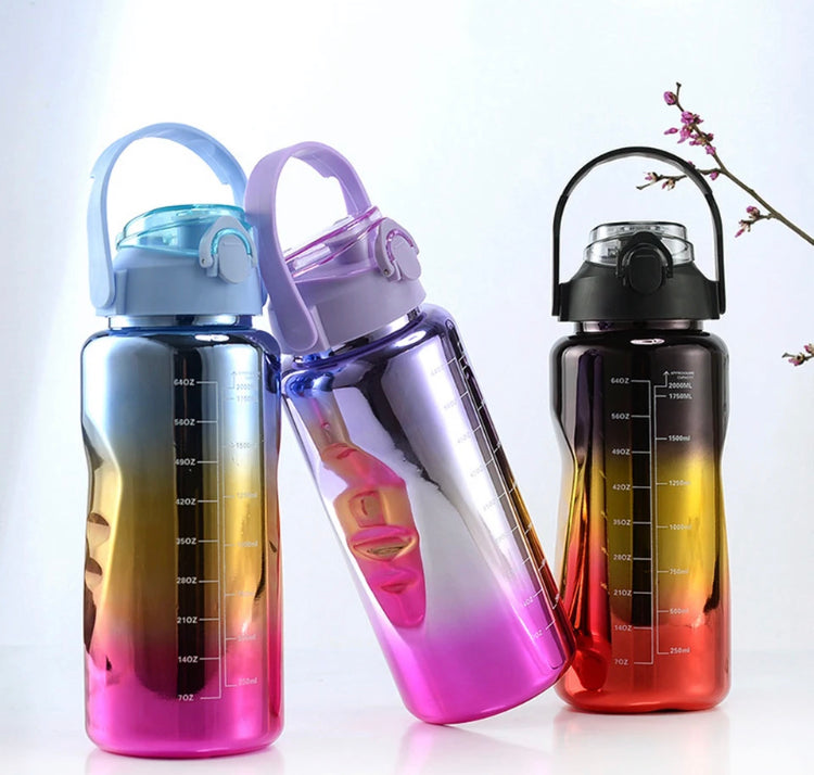 3 Pcs Leakproof Metallic Design Motivational Bottles Set