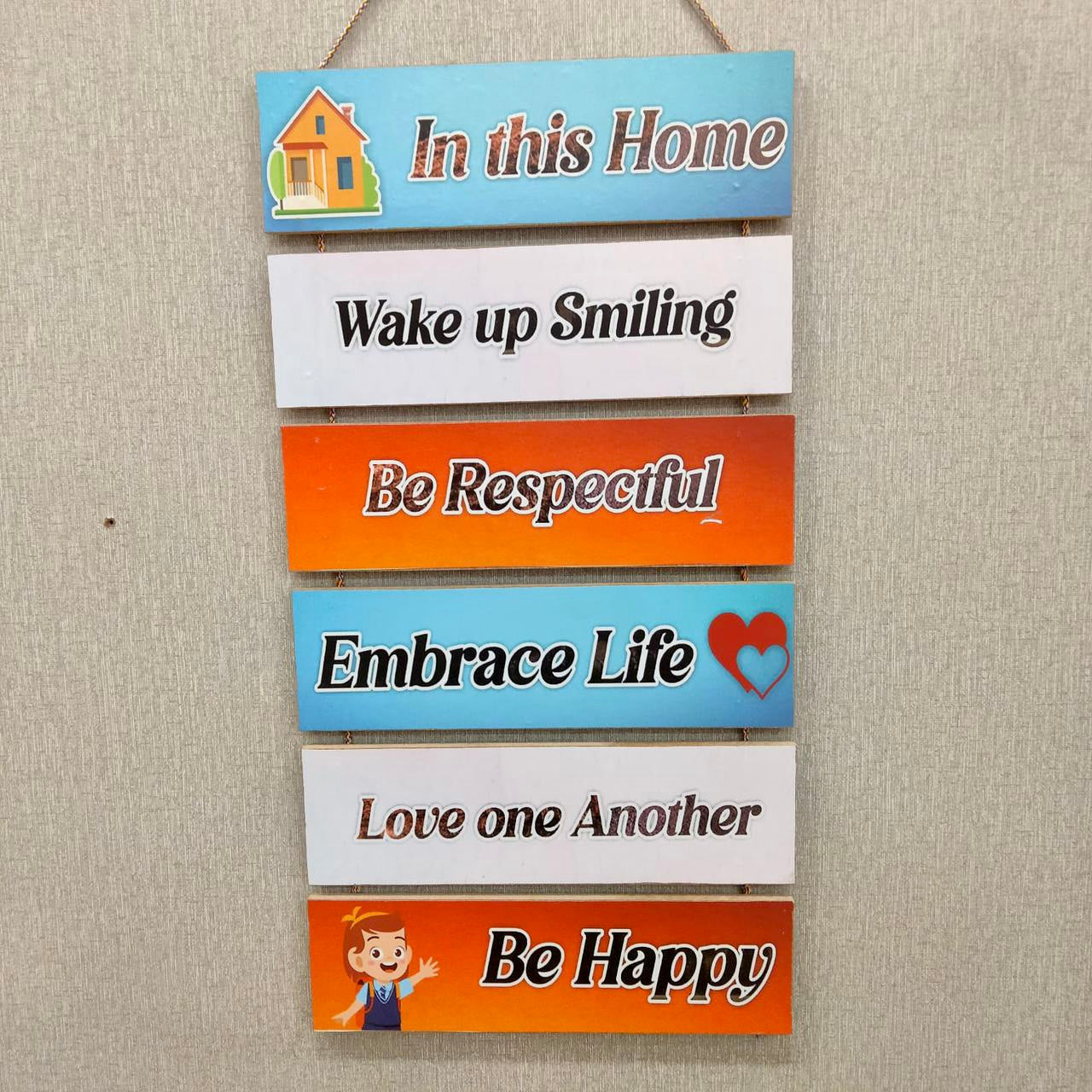 Six Steps Wooden Wall Hanging for Home Decor