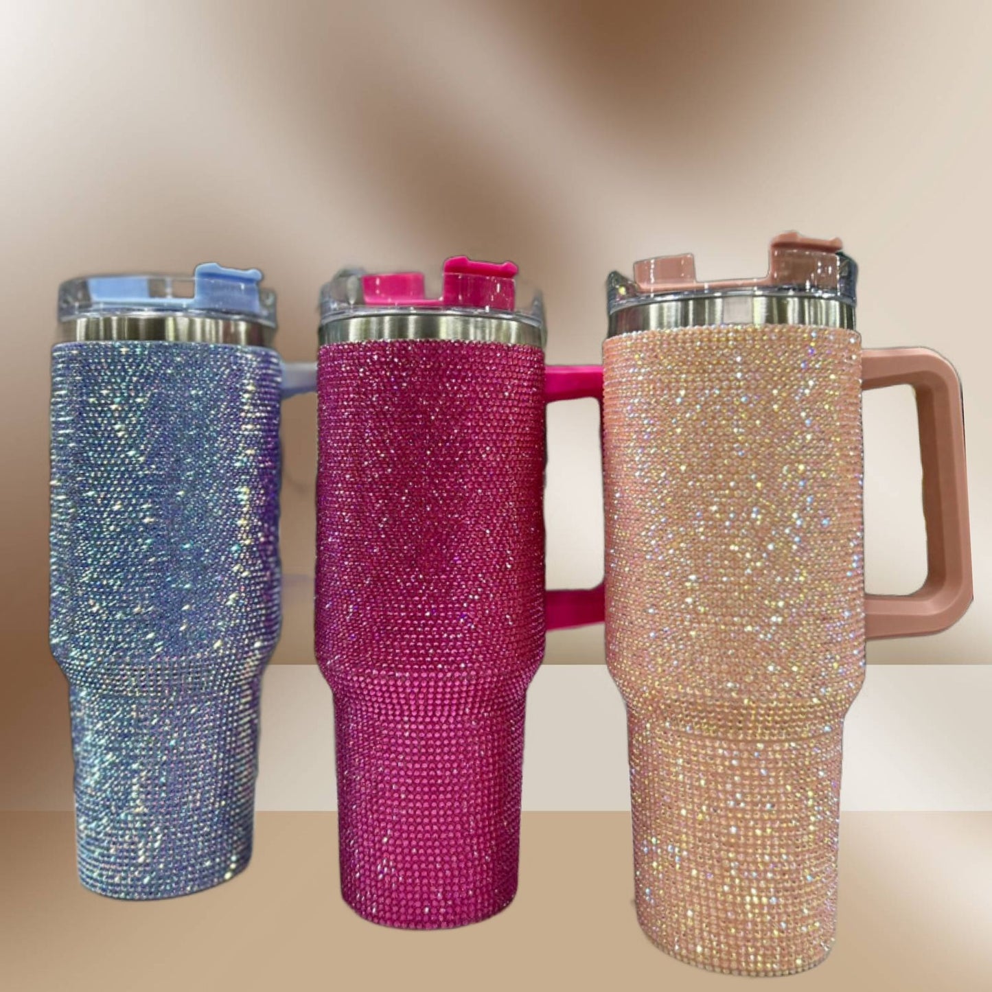 40oz Rhinestones Tumbler Stainless Steel Insulated Travel Mug