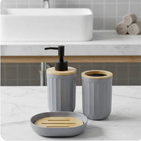 3 Pcs Round Bathroom Set Accessories